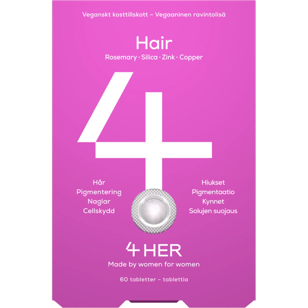 4HER Hair ravintolisä tabletti 60 kpl hiuksille ja kynsille