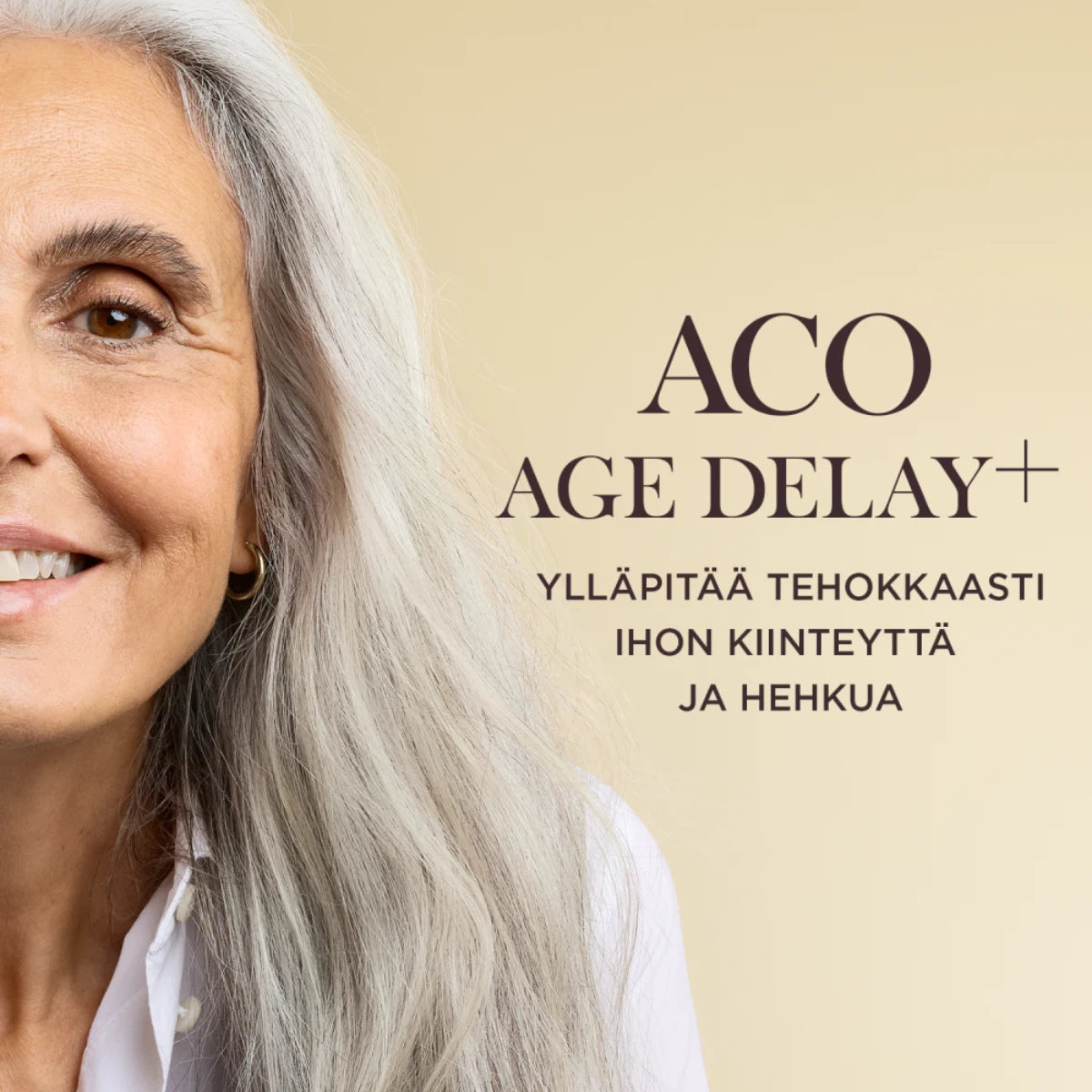 ACO Age Delay+ Day Cream päivävoide ylläpitää tehokkaasti ihon kiinteyttä ja hehkua