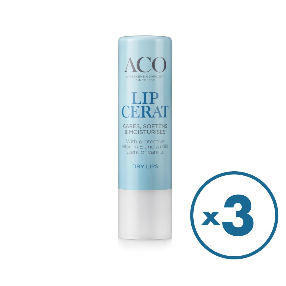 ACO Face Lip Cerat hoitava huulivoide 3 kpl