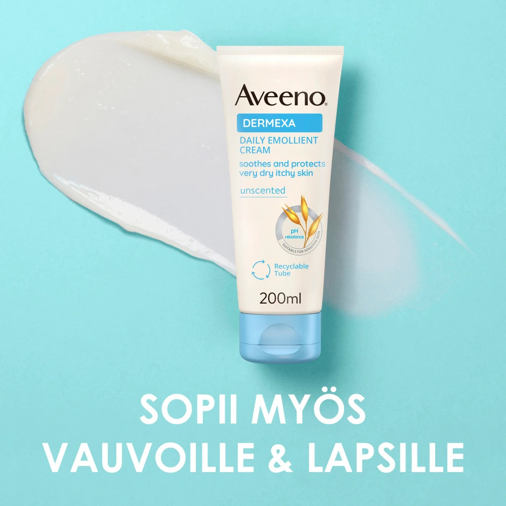 AVEENO Dermexa Daily Emollient Cream sopii myös pienille