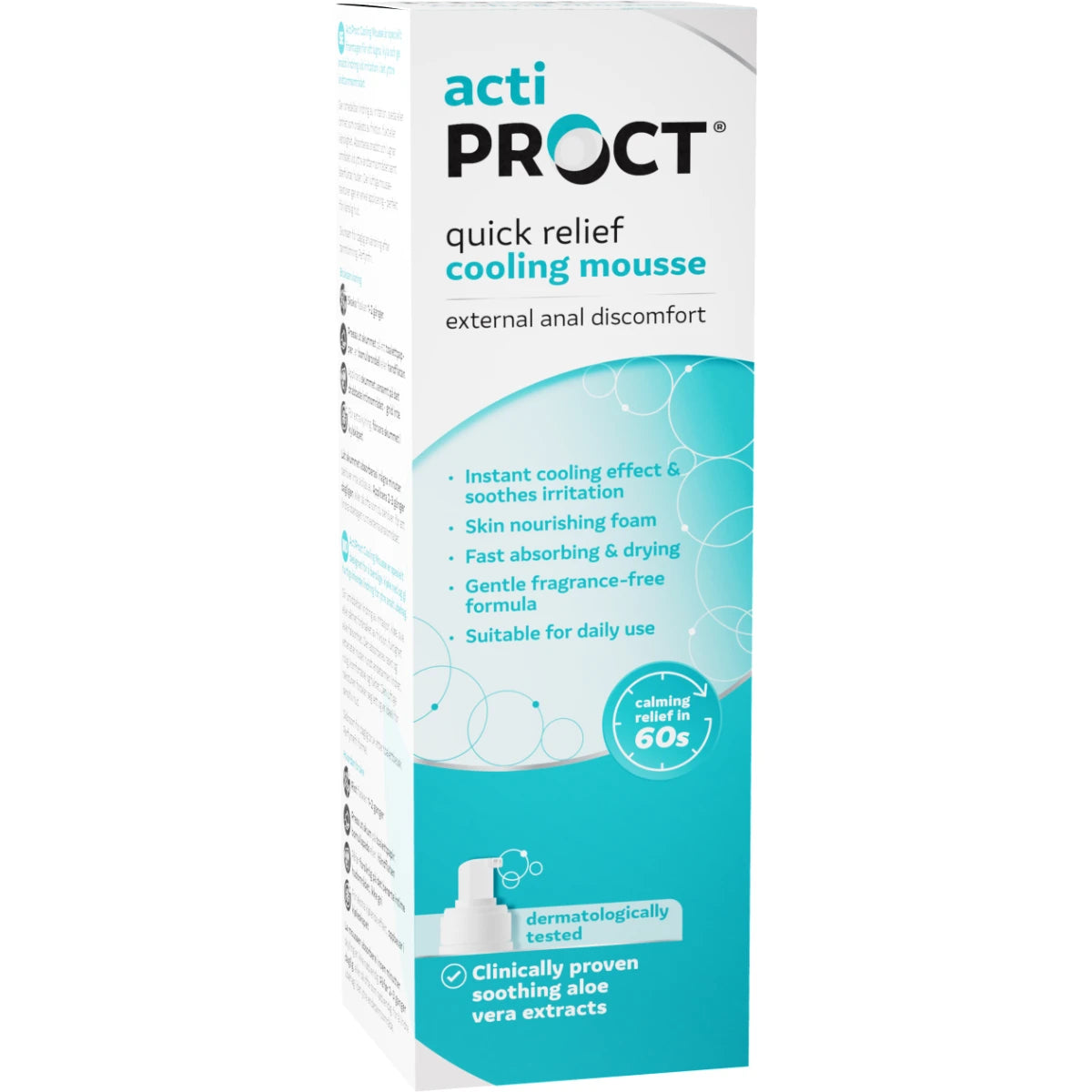 ActiProct Cooling Mousse 100 ml lievittää nopeasti peräukon ärsytystä