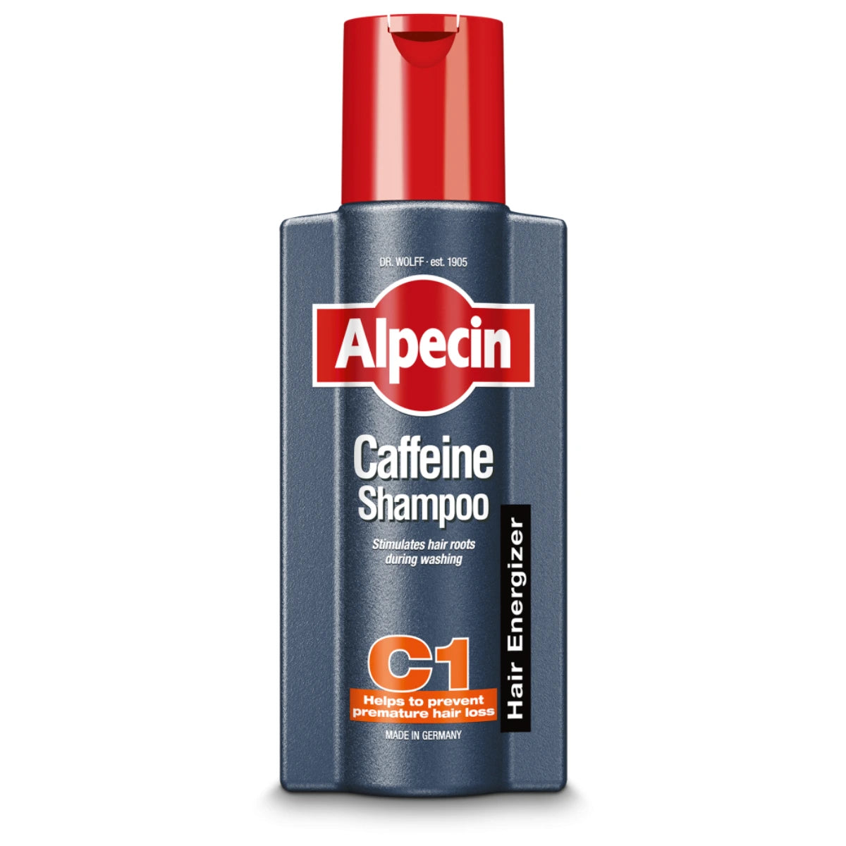 ALPECIN C1 Kofeiinishampoo 250 ml tukee hiusten luonnollista kasvua vähentäen hiustenlähtöä