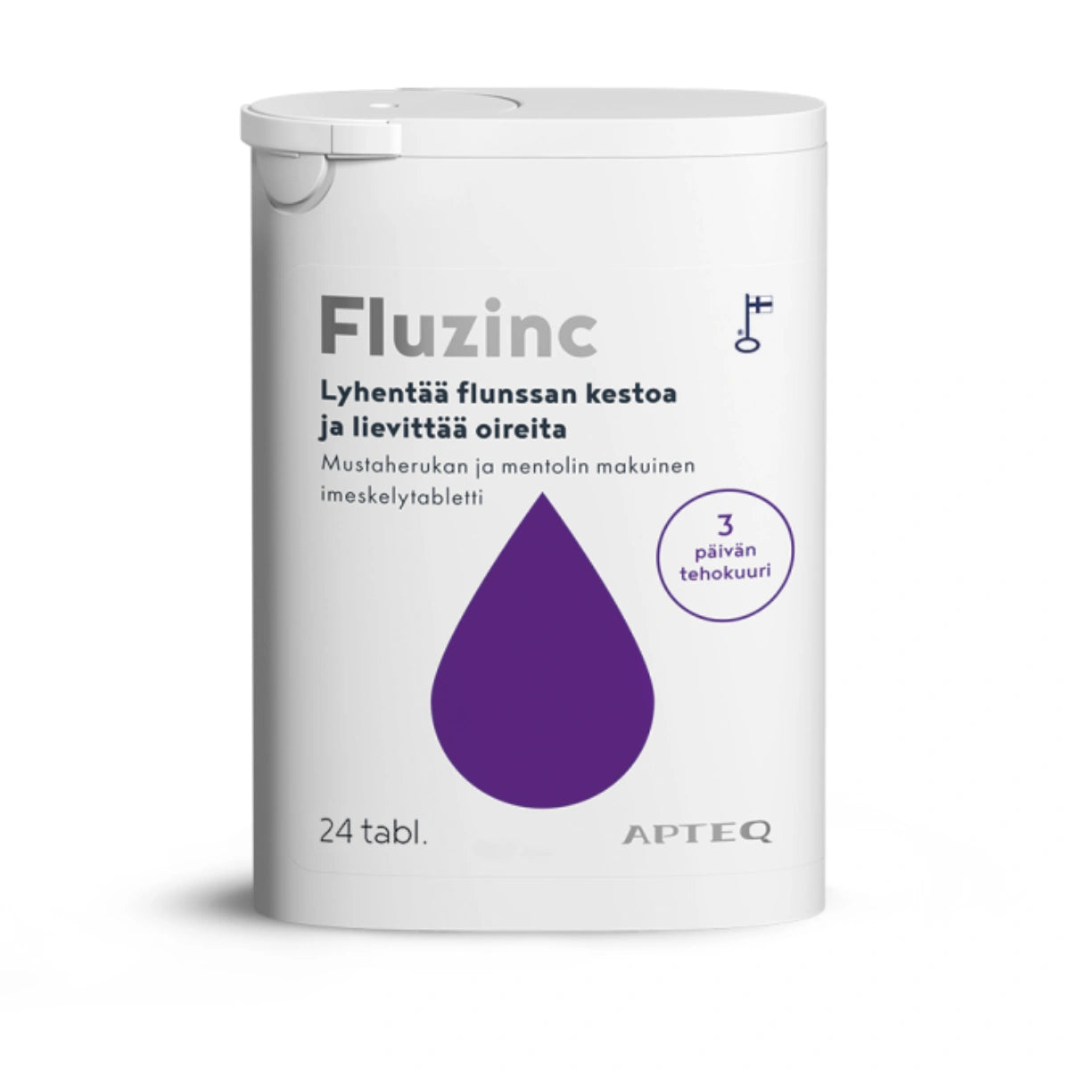 APTEQ Fluzinc mustaherukka 24 kpl sinkkiasetaattivalmiste
