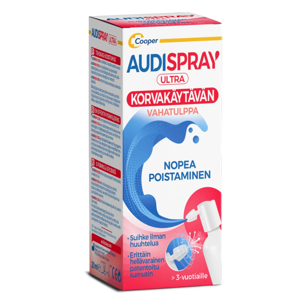 AUDISPRAY Ultra 20 ml korvakäytävän vahatulpan liuotukseen