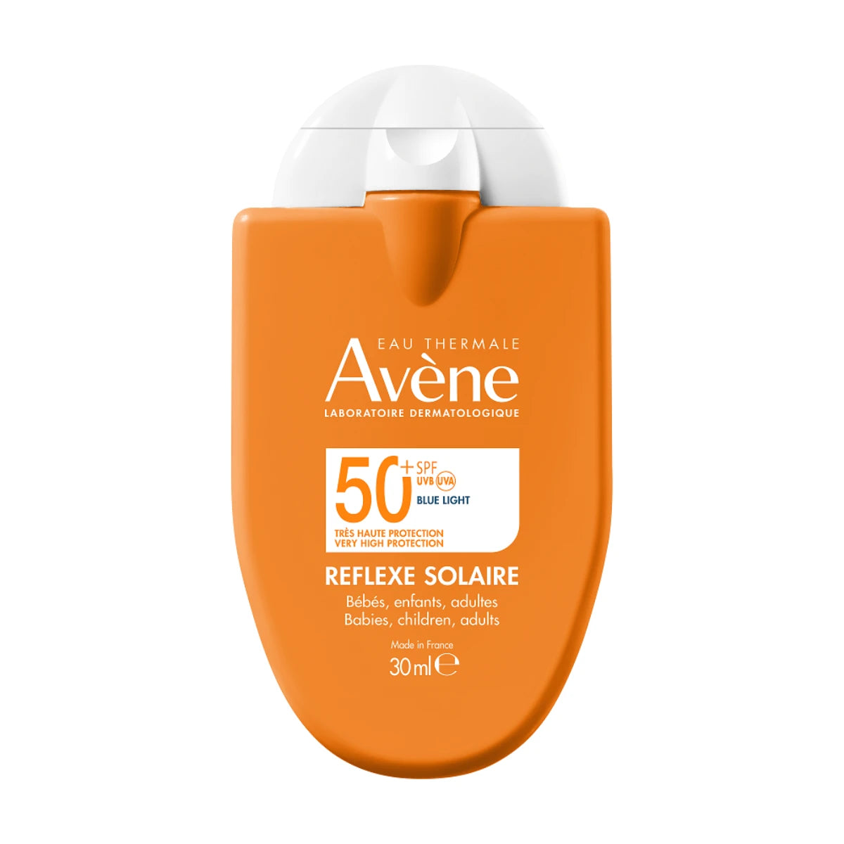AVENE Sun Reflexe SPF50+ aurinkovoide 30 ml kätevä, litteä matkapakkaus