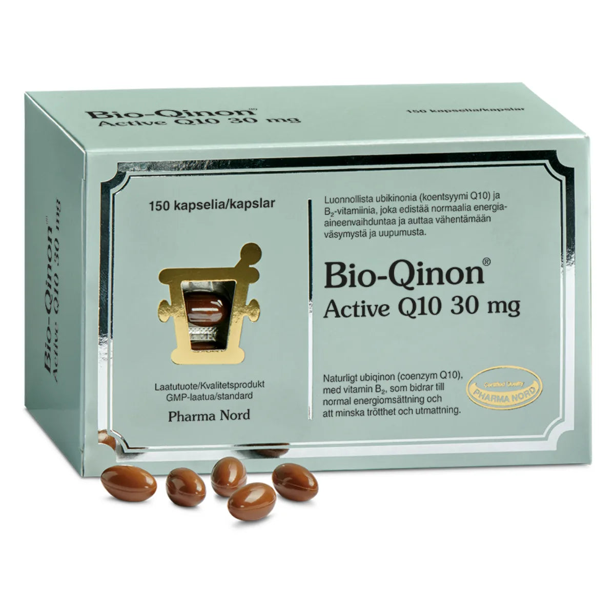 BIO-Qinon Q10 30 mg 150 kaps sisältää luonnollista ubikinonia