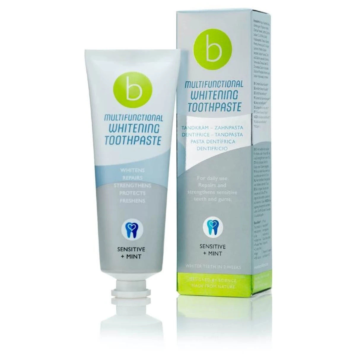 BECONFIDENT Multifunctional Whitening hammastahna Sensitive + Mint 75 ml