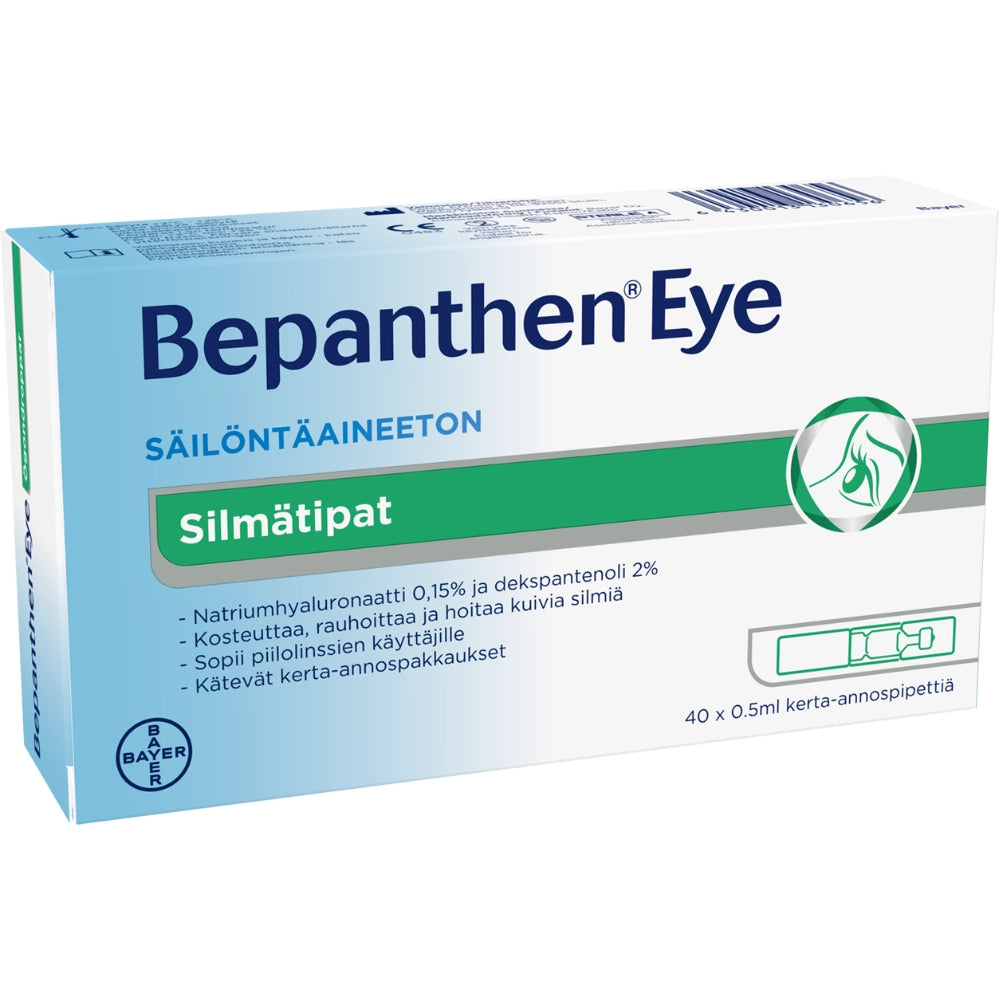 BEPANTHEN Eye silmätipat kerta-annospipetti 40x0,5 ml kostuttavat silmätipat
