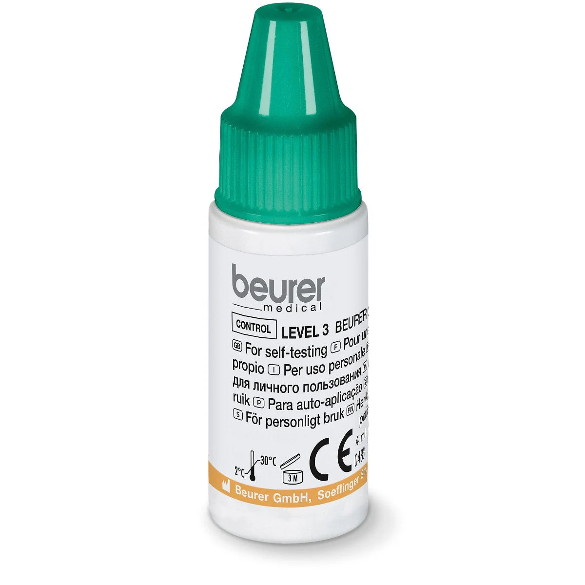 Beurer kontrolliliuos GL44 verensokerimittareille, jolla voi tarkistaa mittarin toiminnan