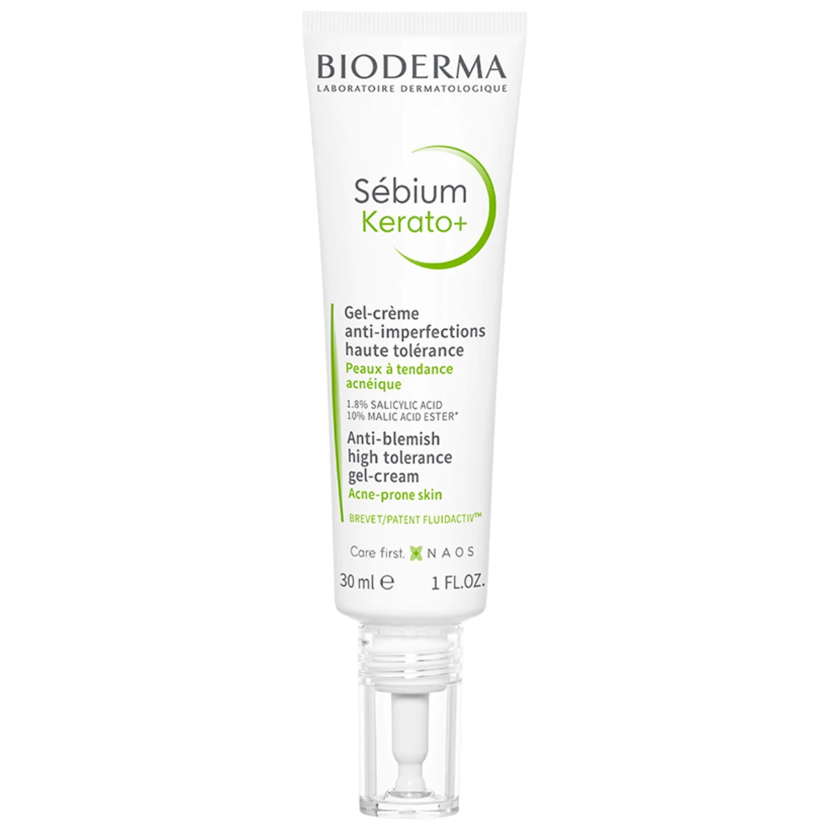 Bioderma Sébium Kerato+ Anti-Blemish Gel Cream 30 ml – geelimäinen kevyesti kuoriva voide,joka vähentää näppyjä ja mustapäitä