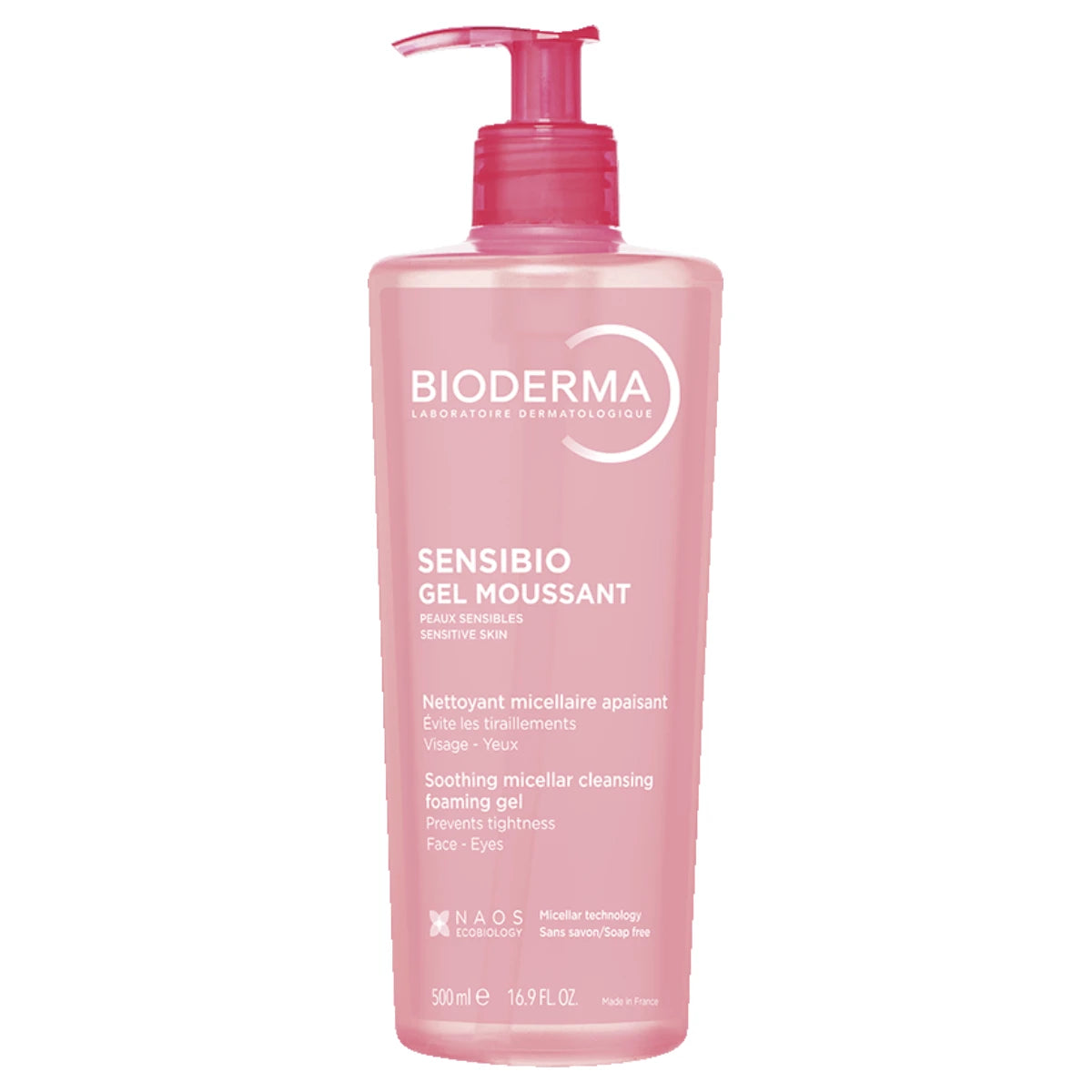Bioderma Sensibio Soothing Micellar Cleansing Foaming Gel 500 ml – puhdistusgeeli herkälle iholle