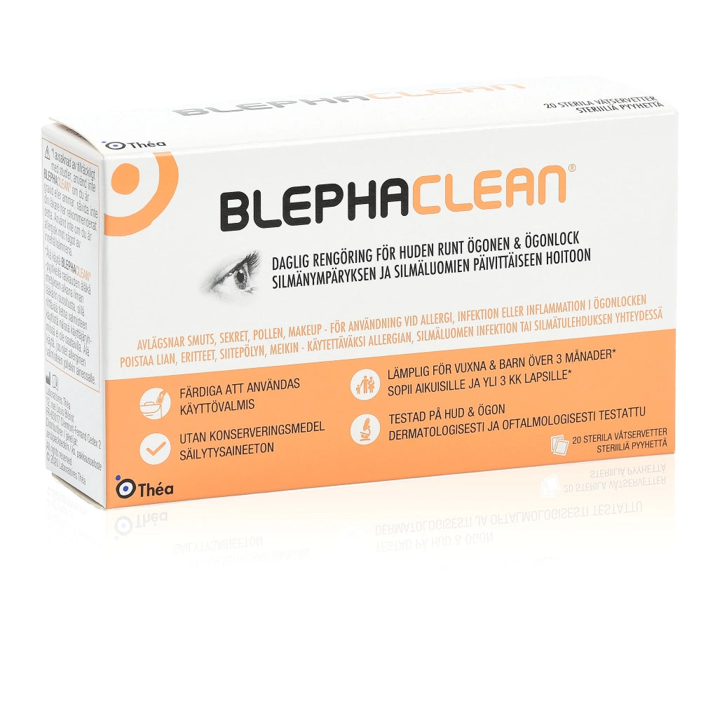 BLEPHACLEAN Puhdistuspyyhe silmäluomille ja silmänympärysalueelle 20 kpl