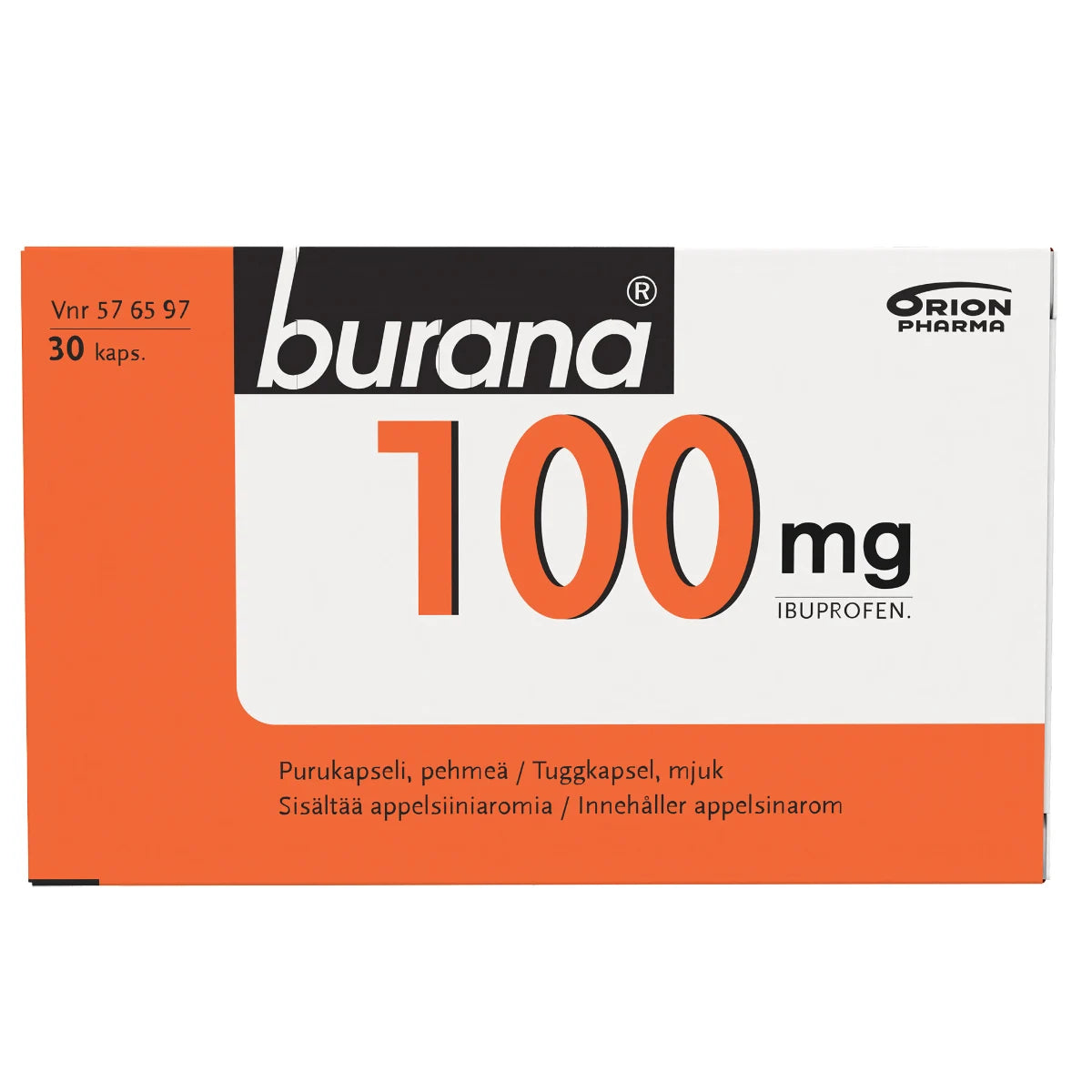 Burana purukapseli, pehmeä 100 mg 30 fol kivun ja kuumeen hoitoon lapsille