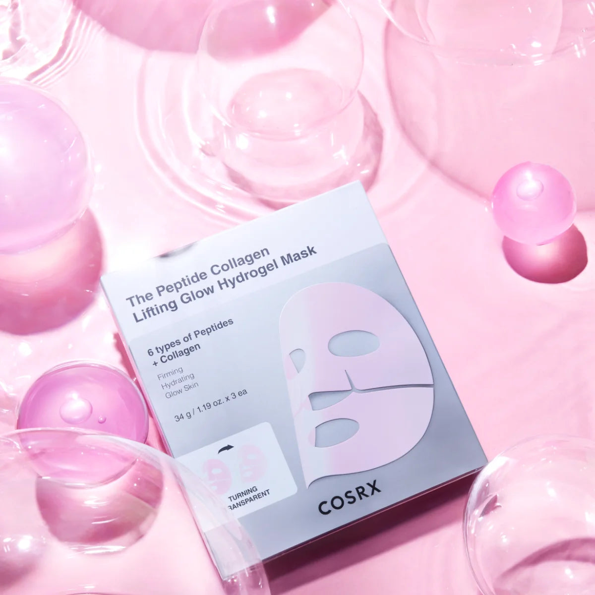 COSRX Peptide Glow Hydrogel Mask kollageenia ja peptideja sisältävä