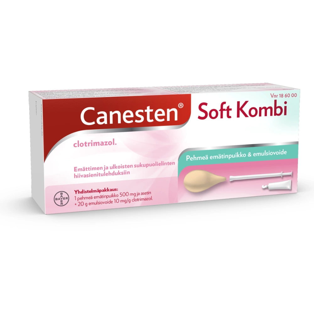 CANESTEN SOFT KOMBI emulsiovoide + emätinpuikko, pehmeä 20 g + 1 kpl