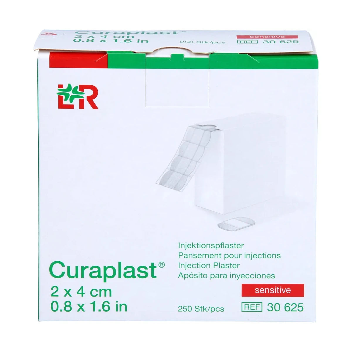 Curaplast Injektiolaastari 2 x 4 cm – 250 kpl / 1 rulla