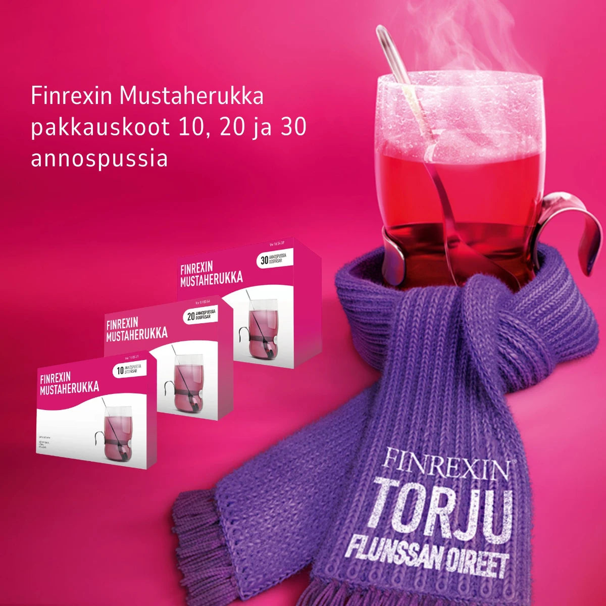 Finrexin Mustaherukka torjuu flunssan oireet