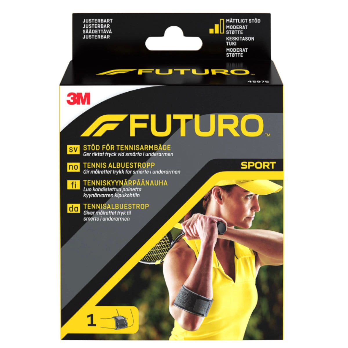 FUTURO Sport Tenniskyynärpäänauha säädettävä tuki luo kohdistettua painetta kyynärvarren kipukohtiin