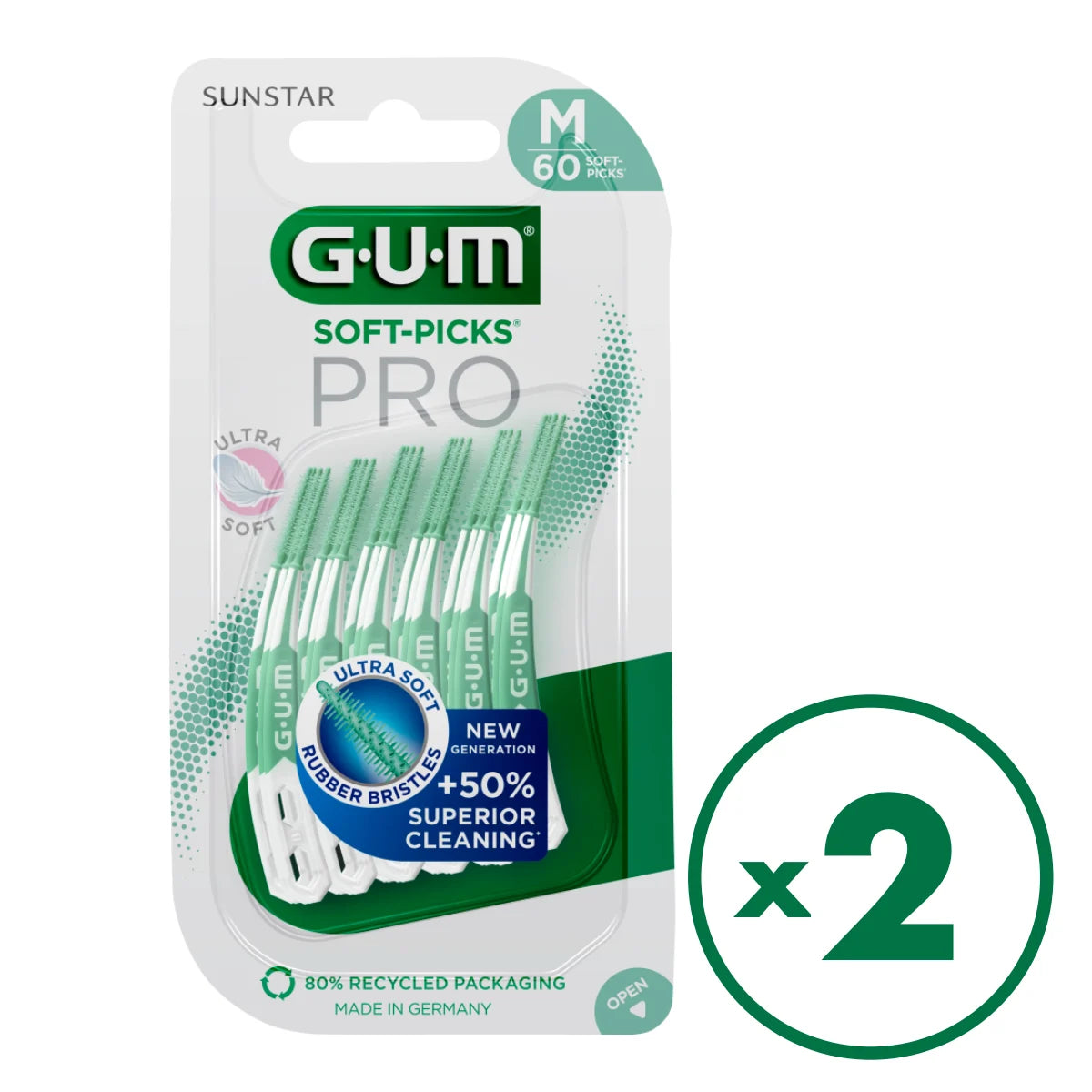 GUM Soft-Picks Pro Medium harjatikut 2x60 kpl – osta enemmän kerralla edullisemmin tuplapakkaus