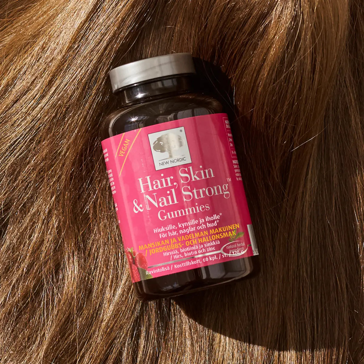 Hair, Skin & Nail Strong Gummies pehmovitamiini mansikan ja vadelman makuinen