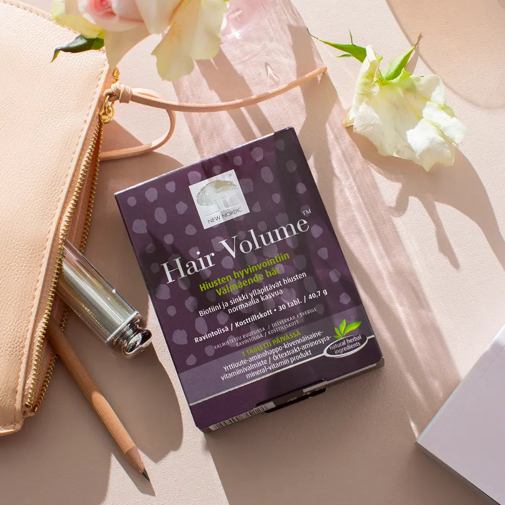 HAIR Volume tabletti 90 kpl sisältää biotiinia ja sinkkiä