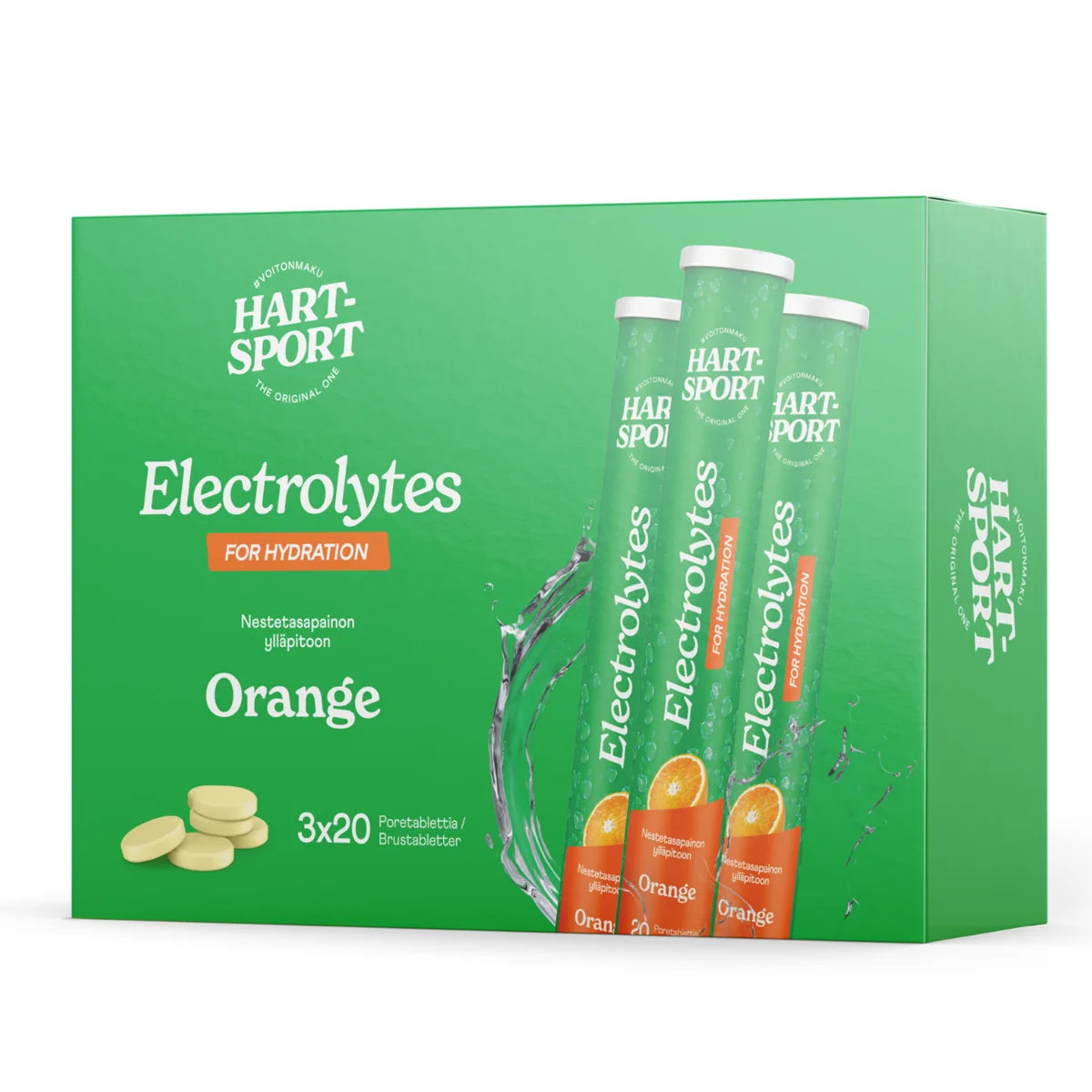 HART-SPORT Elektrolyyttiporeet Appelsiini 3x20 kpl