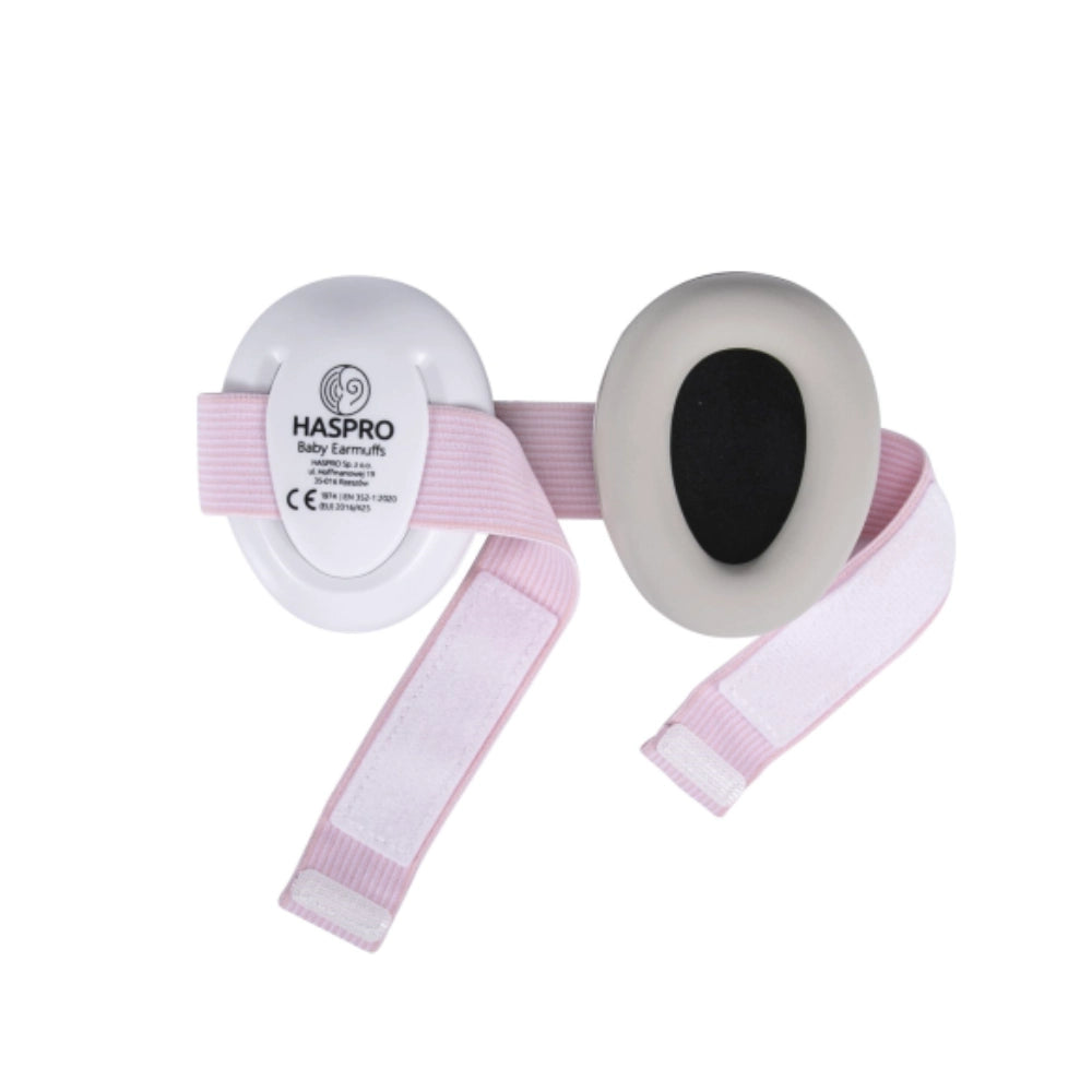 HASPRO Kids lapsen 0-3 v kuulosuojaimet pinkki kiinnitys otsanauhalla
