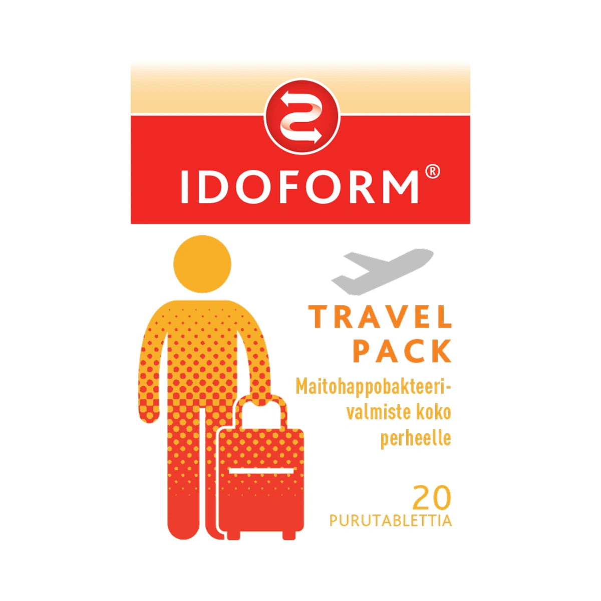IDOFORM Travel Pack purutabletti 20 kpl trooppisen hedelmän makuinen maitohappobakeerivalmiste koko perheelle
