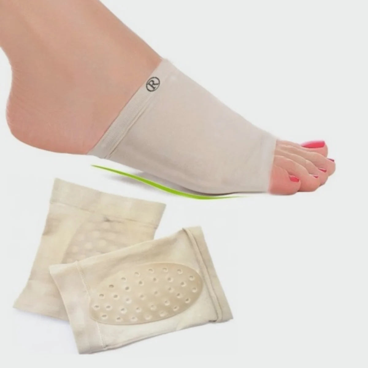 LABTEX Care Nordic Päkiäpehmusteet 2 kpl on valmistettu elastisesta kankaasta ja silikonista