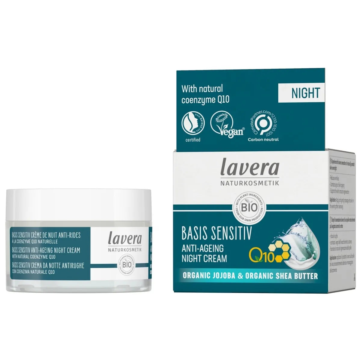 Lavera Basis Sensitiv Q10 Night Cream 50 ml – yövoide joka häivyttää juonteita