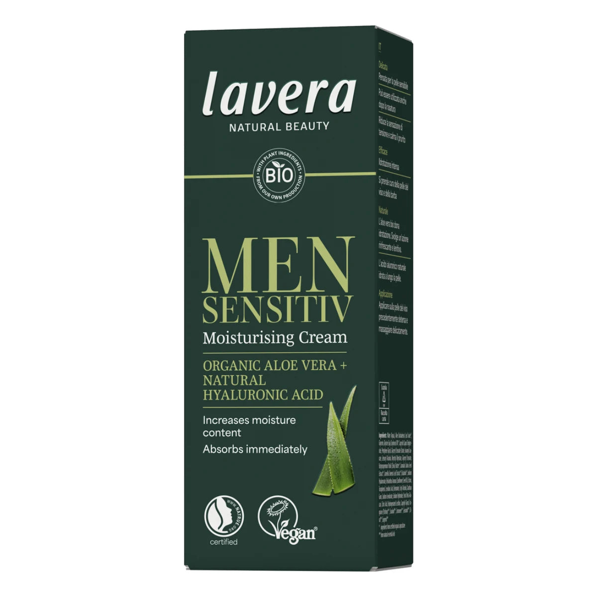 lavera Men Sensitiv kosteusvoide 50 ml – kevyt kosteutus ja helpotus myös parranajon jälkeen