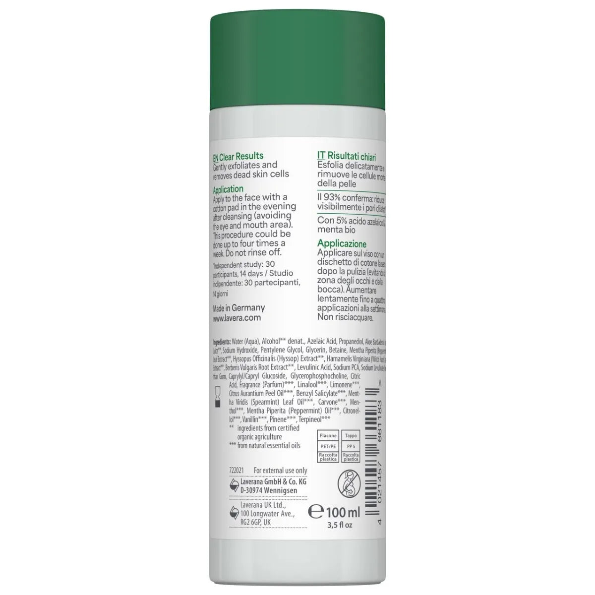 Lavera Pure Beauty Liquid Refiner hoitoneste 100 ml epäpuhtaalle iholle