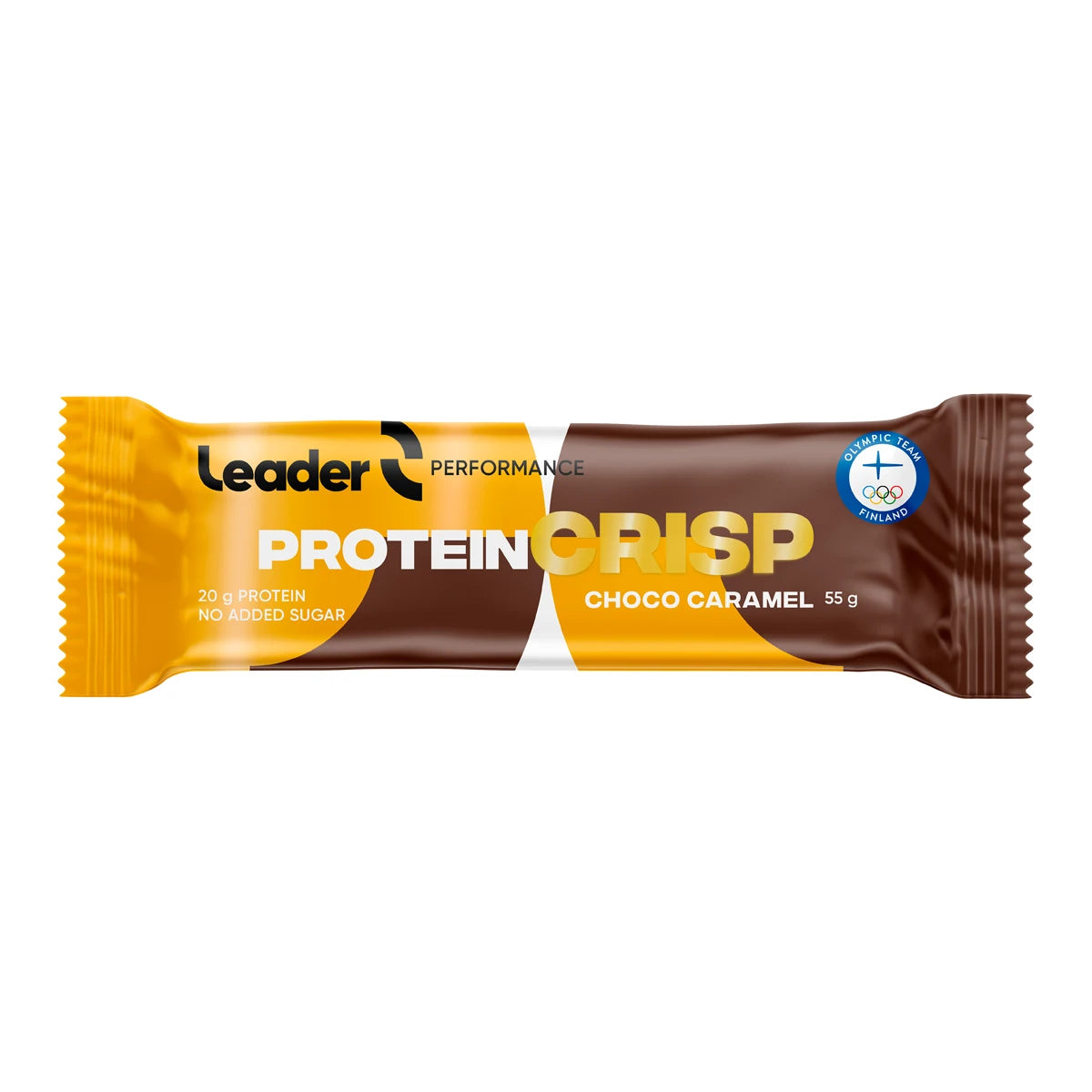 Leader Performance Crisp Choco Caramel 55 g – Suklainen proteiinipatukka ilman lisättyä sokeria