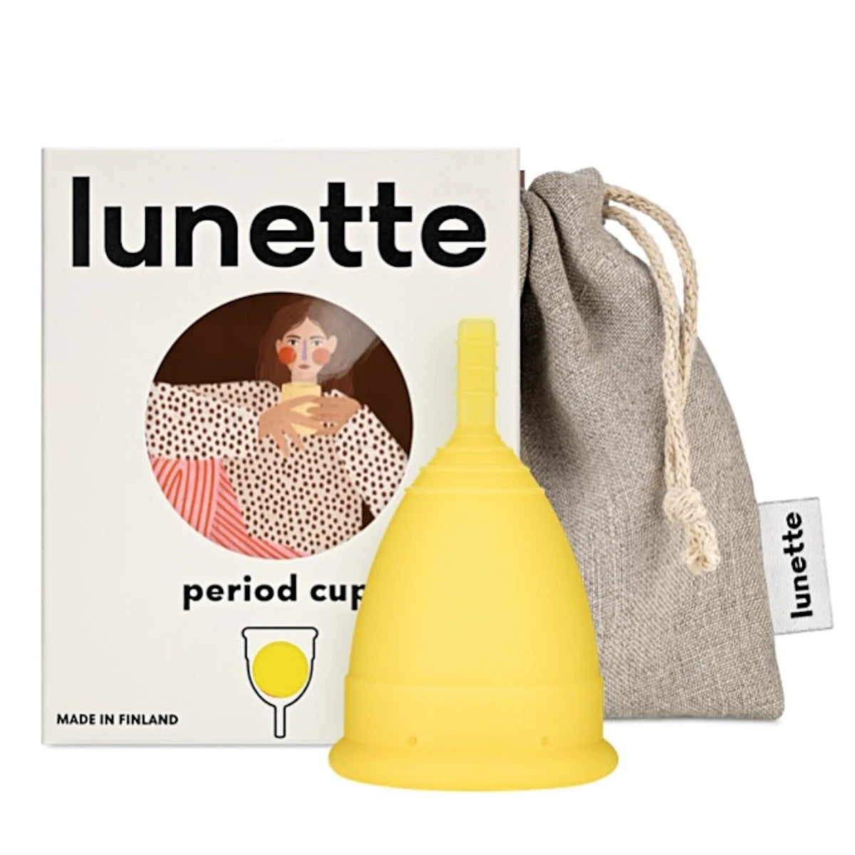 Lunette Kuukautiskuppi Keltainen koko 2 – kohtalaiseen tai runsaaseen vuotoon