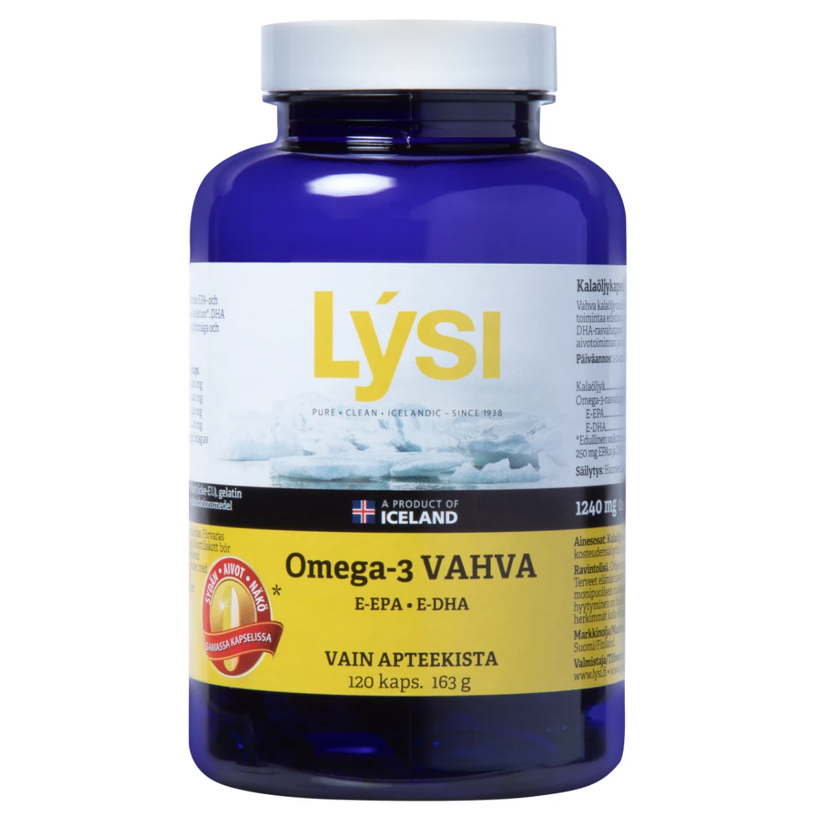 LYSI Omega-3 Vahva kalaöljykapseli 120 kpl