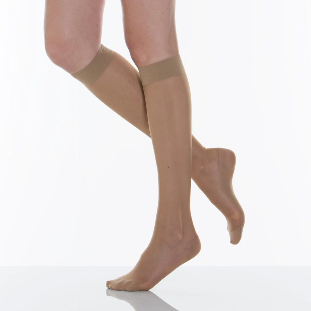 MEDISOX Ohut 70 DEN Beige Polvitukisukat vahvistetulla kärjellä ja kannalla