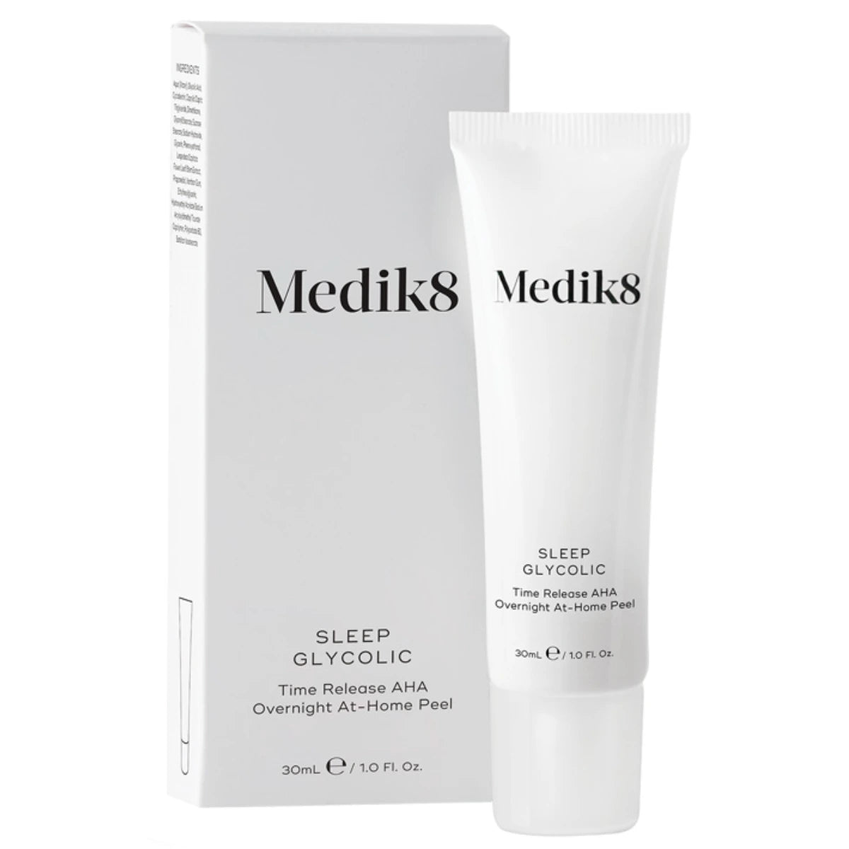 MEDIK8 Sleep Glycolic 30 ml hitaasti glykolihappoa vapauttava kuorinta yökäyttöön