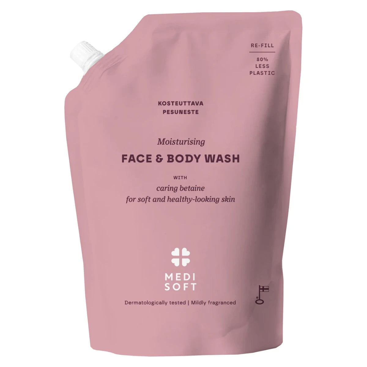 Medisoft Moisturising Face & Body Wash – täyttöpussi 550 ml