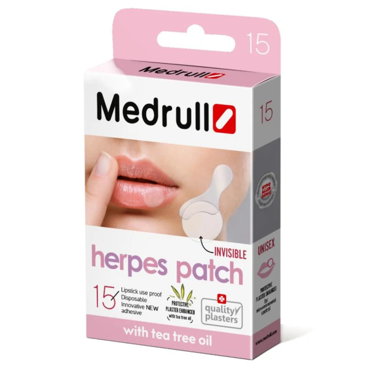 Medrull Herpes Patch huuliherpeslaastari 15 kpl – huomaamaton ja läpinäkyvä