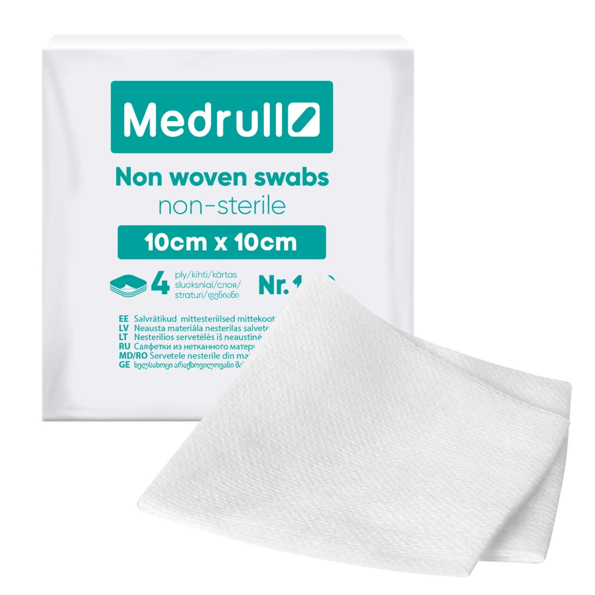 Medrull kuitukangastaitos Non Woven Swab 10x10 cm 100 kpl