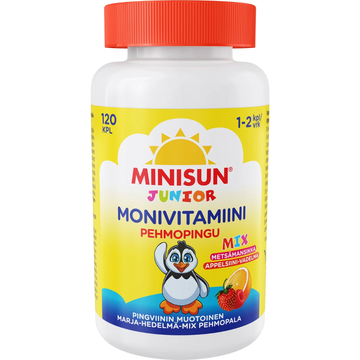 Minisun Monivitamiini Pehmopingu Marja-Hedelmä-Mix purutabletti 120 kpl