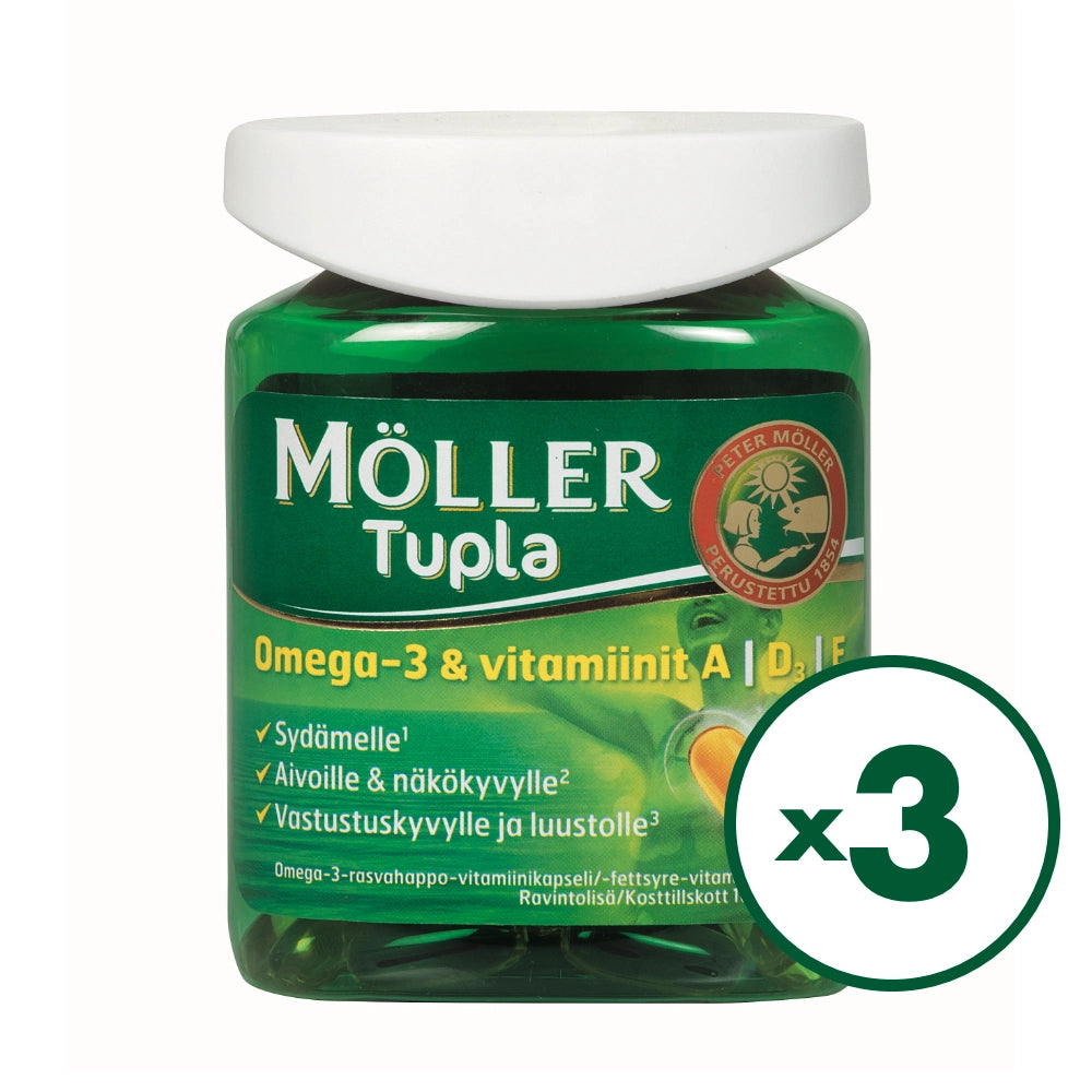 MÖLLER Tupla kalaöljykapseli 3x100 kapselia