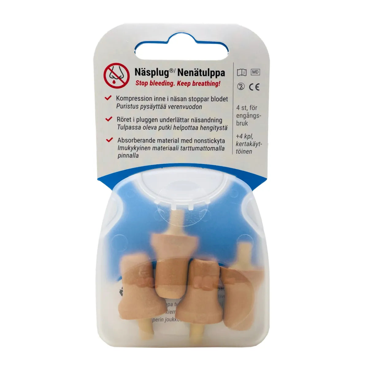 NosePlug nenätulppa nenäverenvuotoon 4 kpl