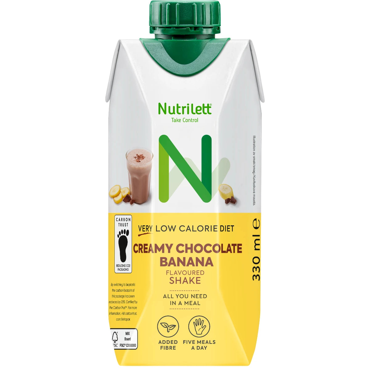 Nutrilett Creamy Chocolate & Banana VLCD ruokavalionkorvike 330 ml – täyteläinen suklaa-banaanipirtelö