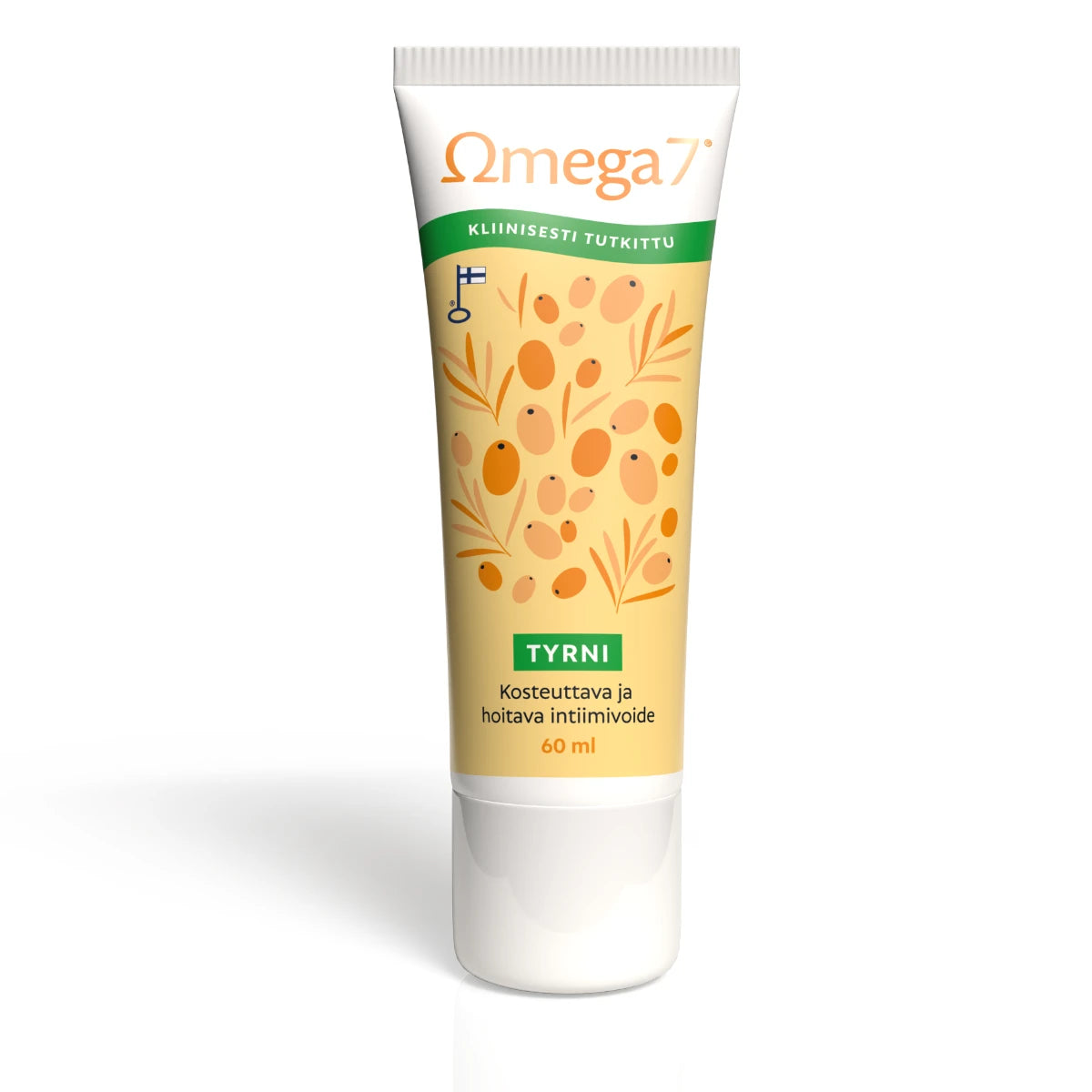 Omega7 Tyrni kosteuttava ja hoitava intiimivoide 60 ml – Hajusteeton monikäyttöinen hoitovoide limakalvoille ja kuiville ihoalueille