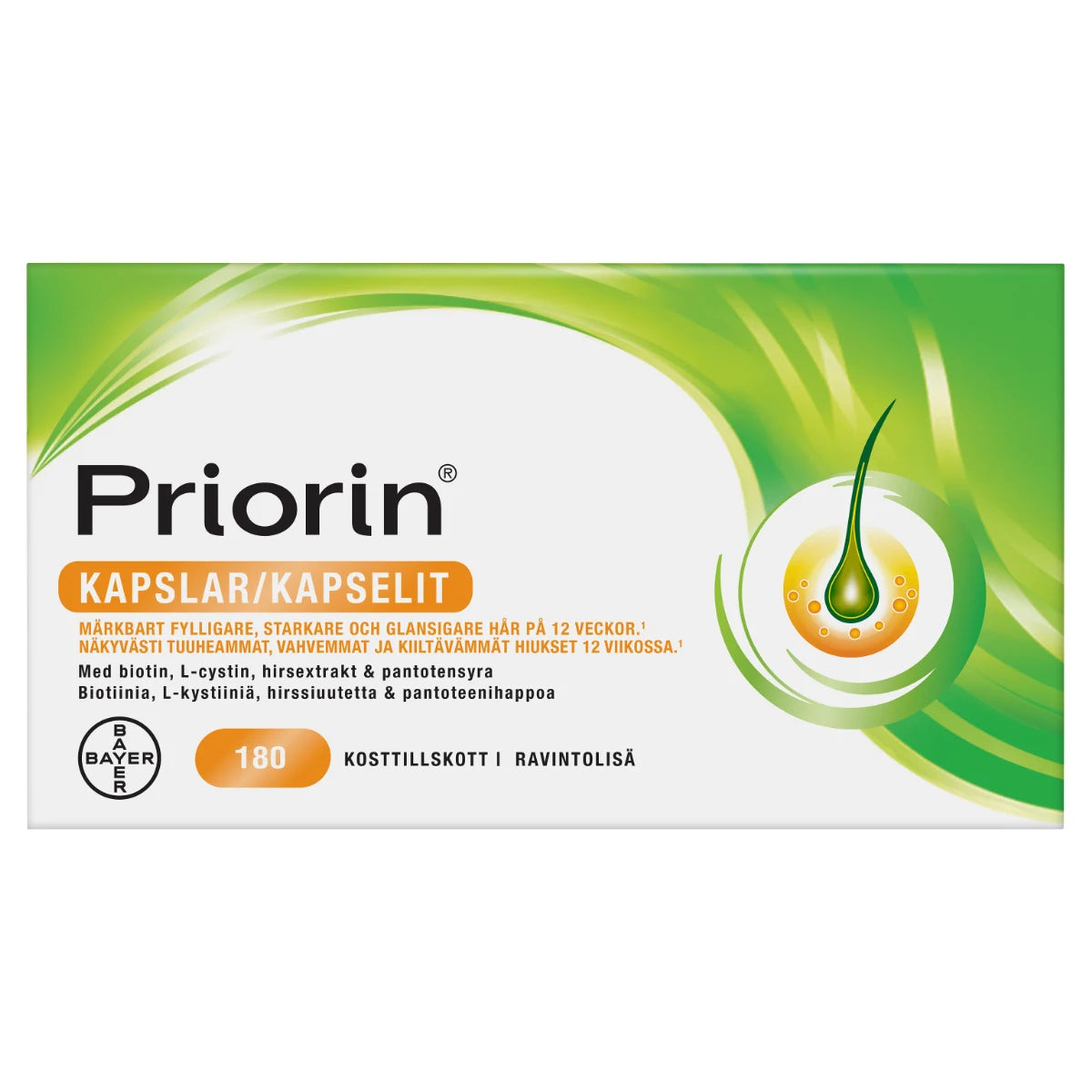 Priorin® Kapselit 180 kpl – Suomen ostetuin hiusravintolisä