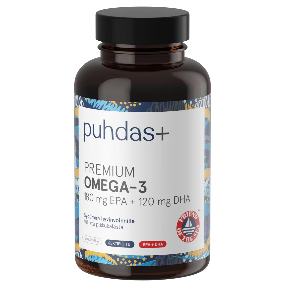 Puhdas+ Premium Omega-3 180 mg EPA / 120 mg DHA kapseli 160 kpl
