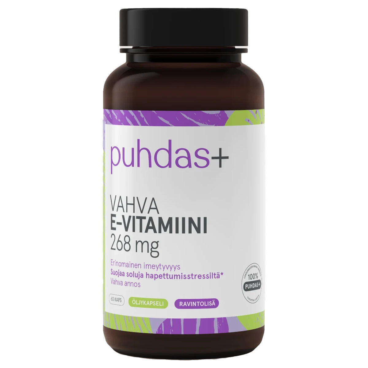Puhdas+ Vahva E-vitamiini 268 mg 60 öljykapseli