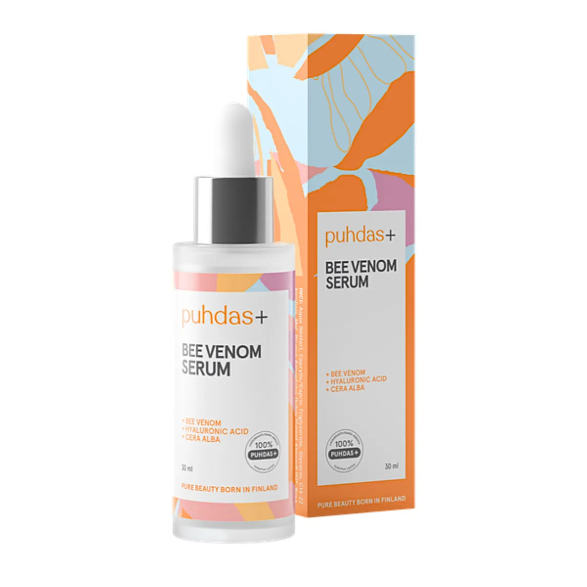 PUHDAS+ Bee Venom Serum 30 ml kosteuttaa, tasoittaa ryppyjä ja sileyttää ihoa