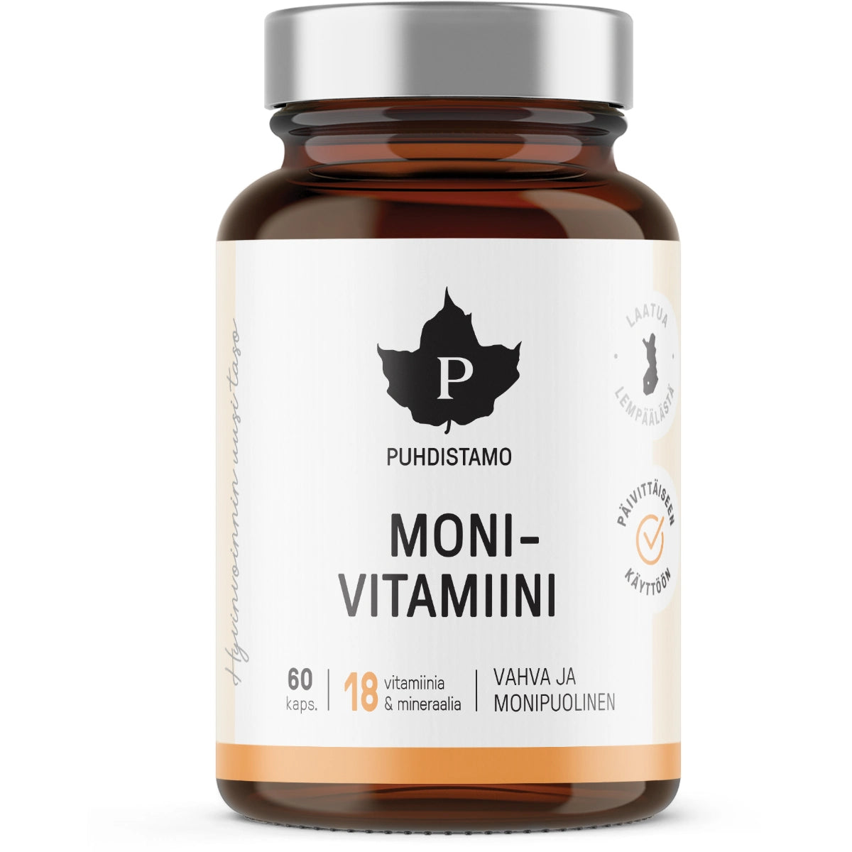 Puhdistamo Monivitamiini 60 kaps – täyteaineeton vitamiinivalmiste